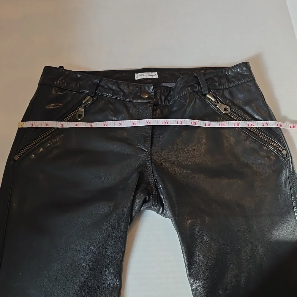 For Joseph Buttery Soft Black Leather Slim Tapered Biker Pants Womens 27